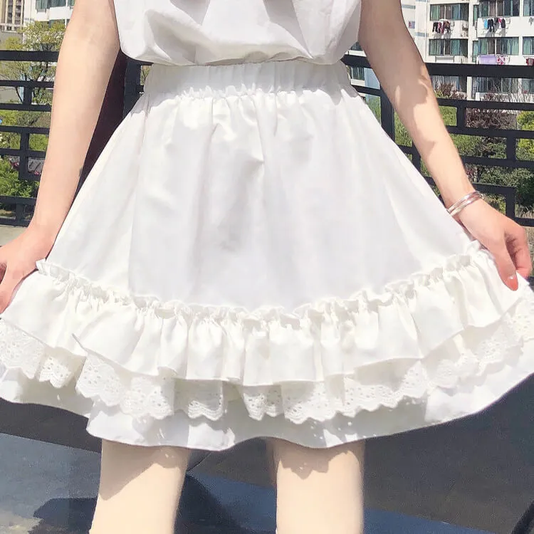 Kawaii goth layered skirt