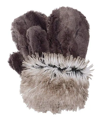 Mittens - Luxury Faux Fur in Espresso Bean
