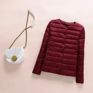 Ultra lite Collarless O-Neck Puffer Jacket