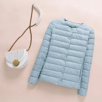 Ultra lite Collarless O-Neck Puffer Jacket